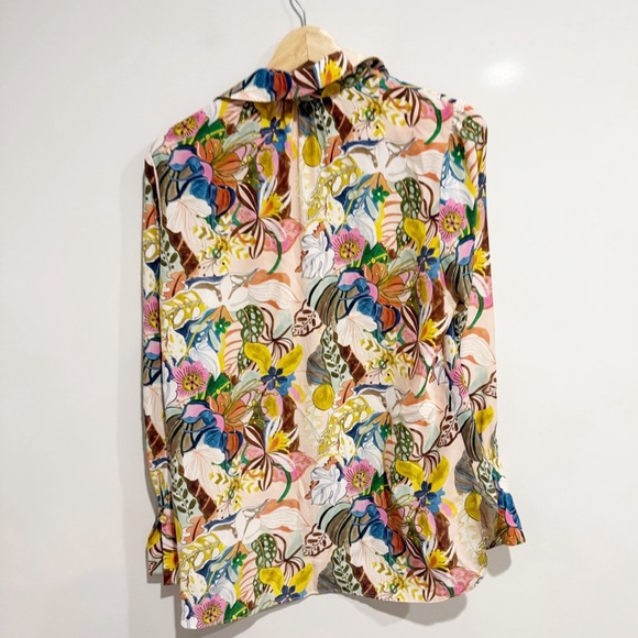 Charlotte Brody New York Floral Print Button Down Silk Blouse Top - Picture 3 of 8